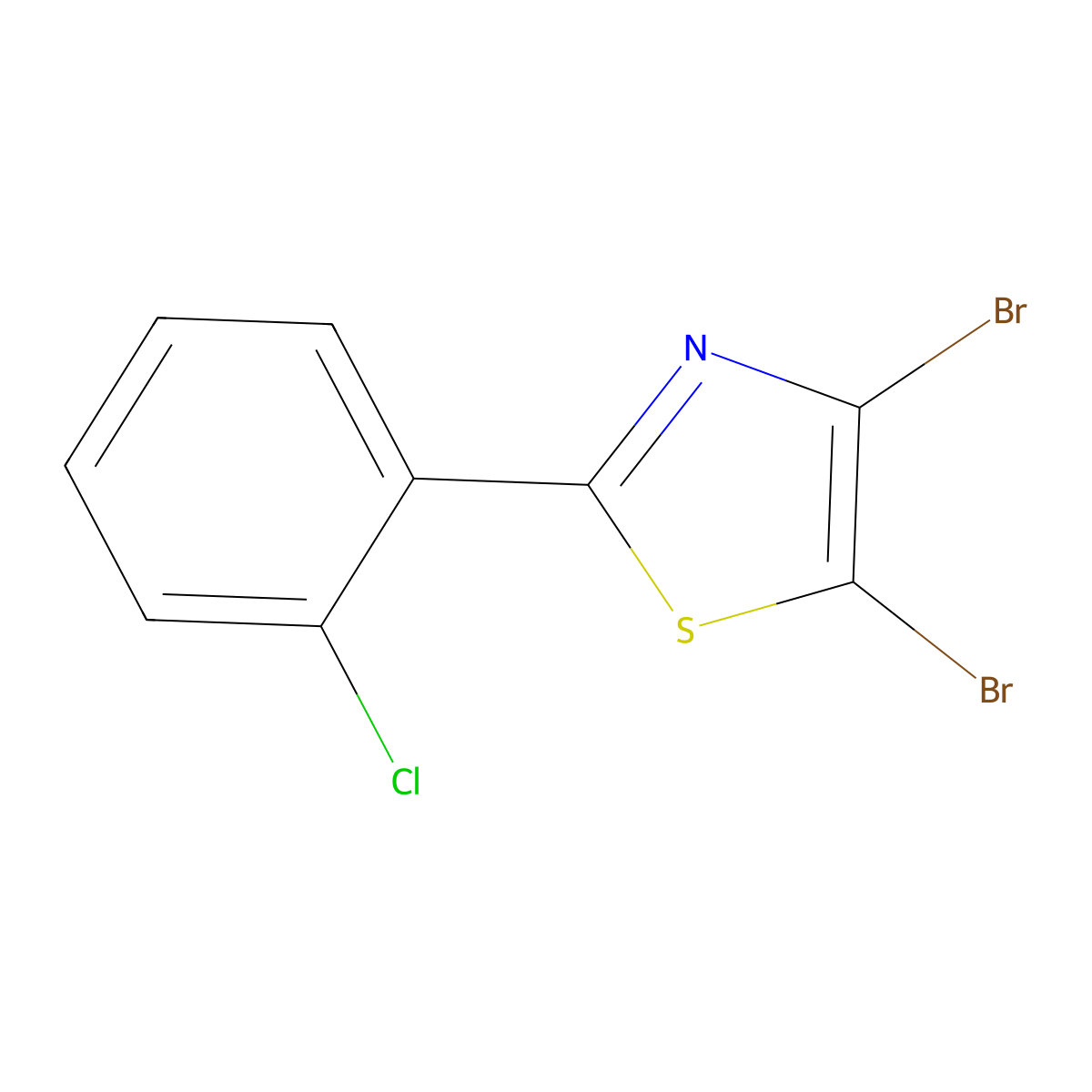 4,5-Dibromo-2-(2-chlorophenyl)thiazole molecular structure, CAS 1314356-27-8