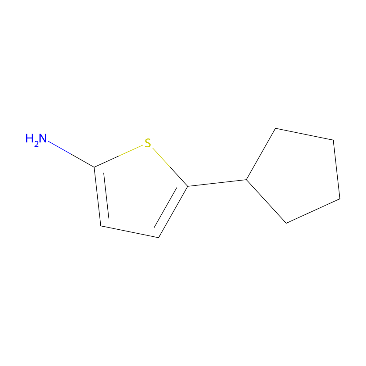 2-Amino-5-(cyclopentyl)thiophene molecular structure, CAS 1314356-33-6