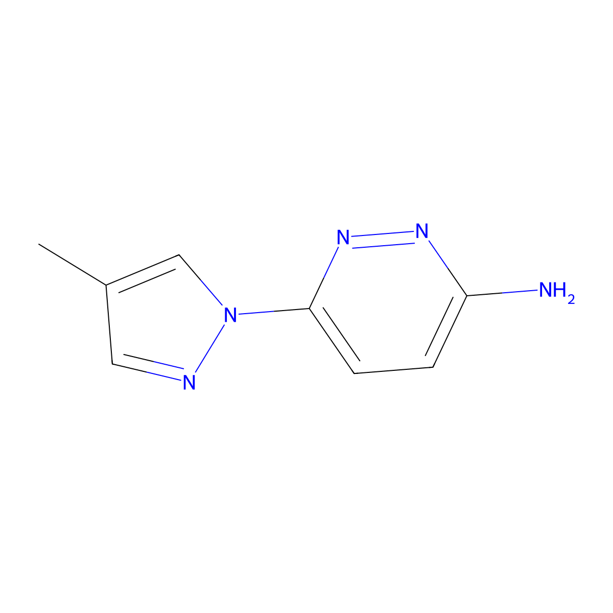 3-Amino-6-(4-methyl-1H-pyrazol-1-yl)pyridazine molecular structure, CAS 1314356-35-8