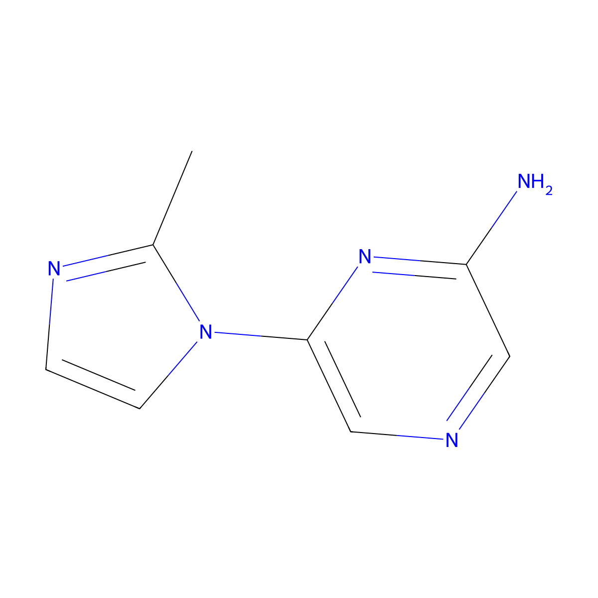 2-Amino-6-(2-methylimidazol-1-yl)pyrazine molecular structure, CAS 1314356-37-0