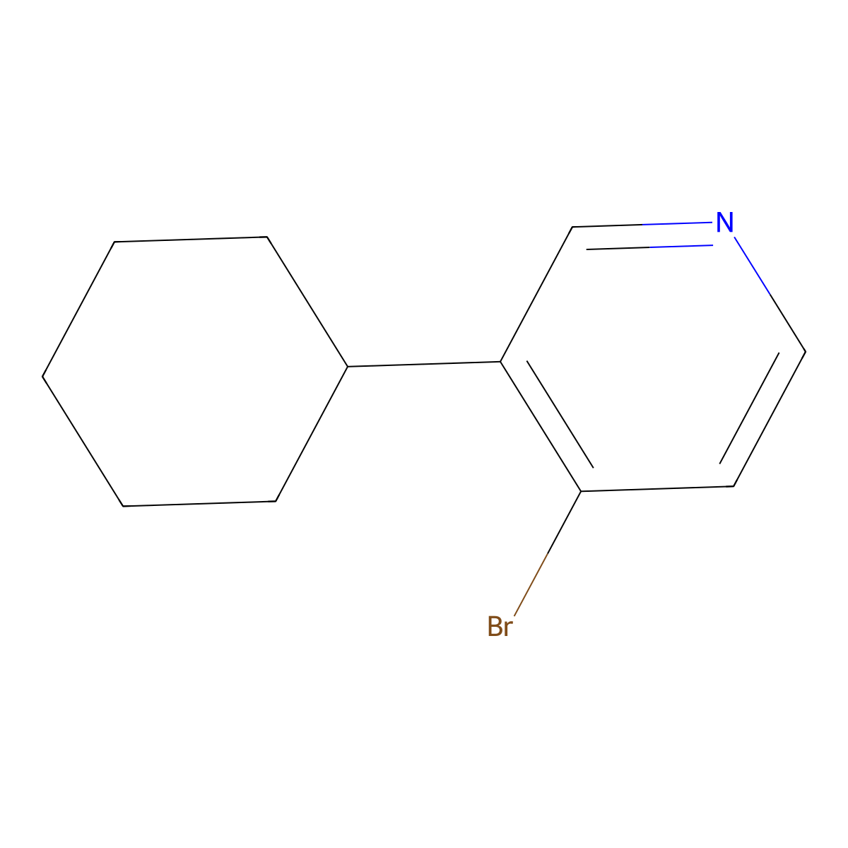 4-Bromo-3-cyclohextylpyridine molecular structure, CAS 1314356-44-9