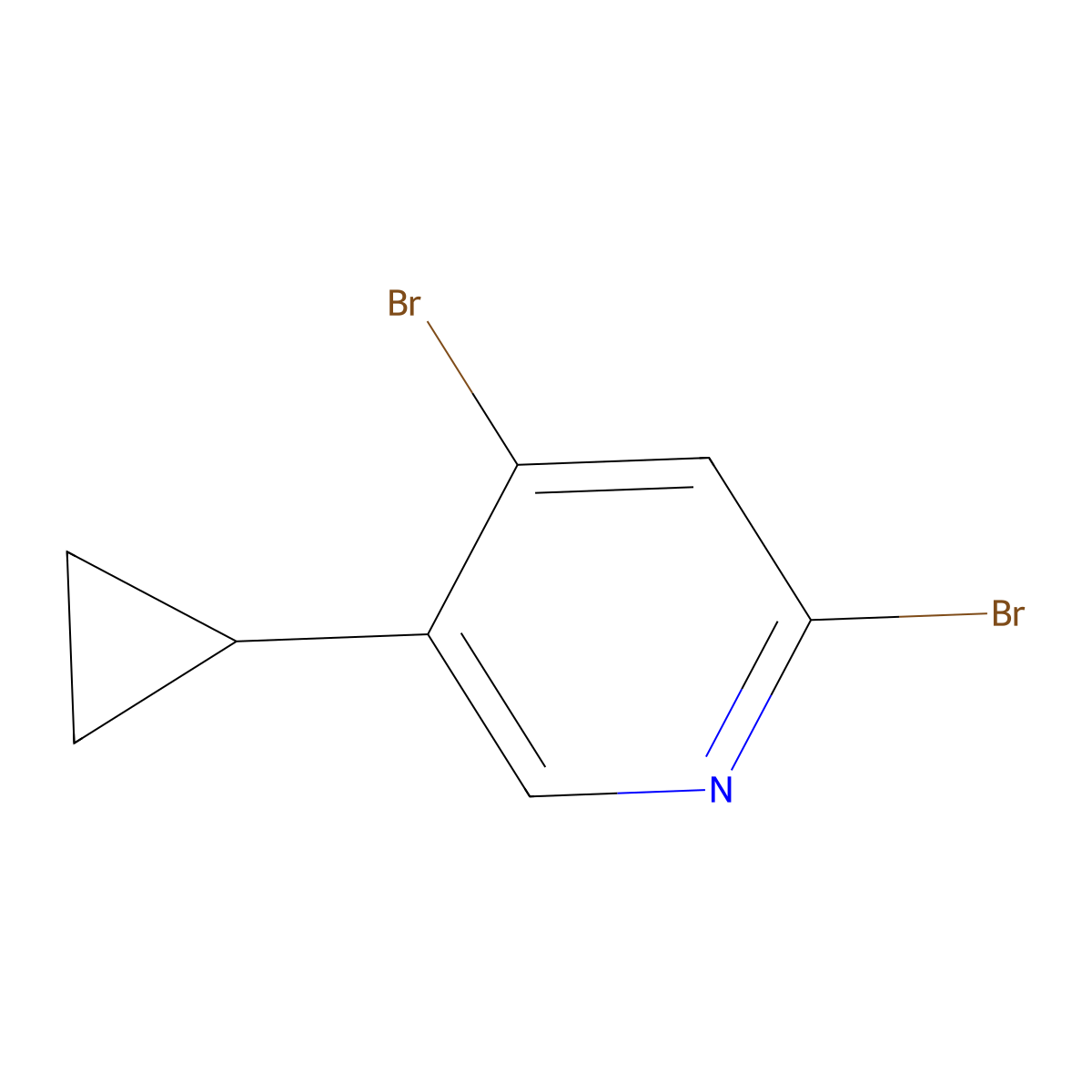 2,4-Dibromo-5-(cyclopropyl)pyridine molecular structure, CAS 1314356-45-0