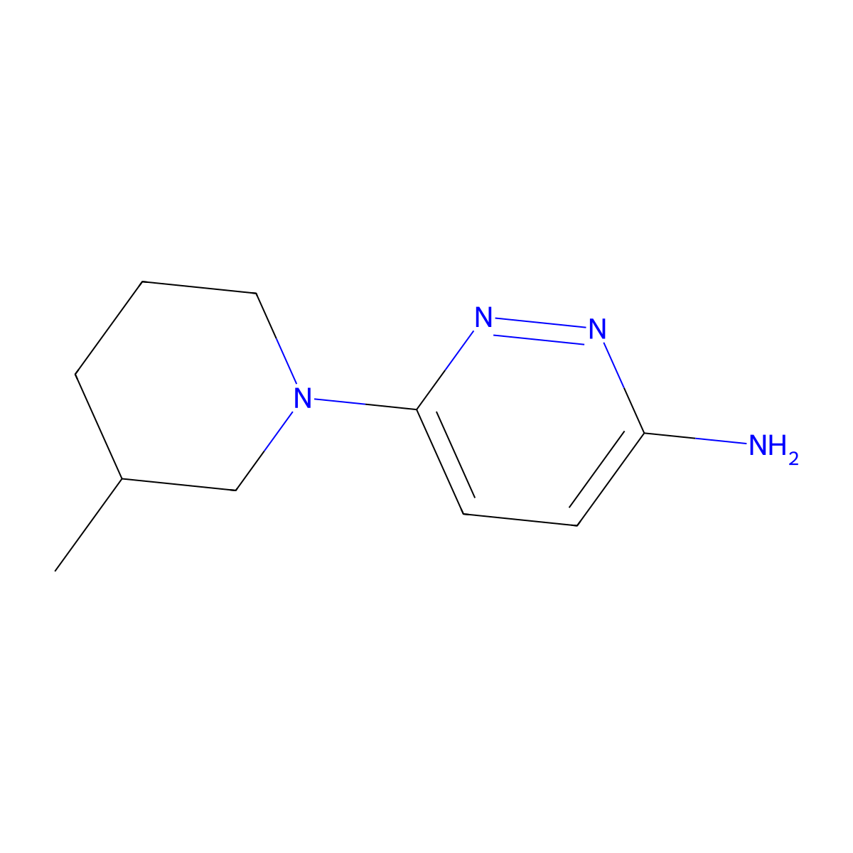6-(3-Methylpiperidin-1-yl)pyridazin-3-amine molecular structure, CAS 1314356-46-1