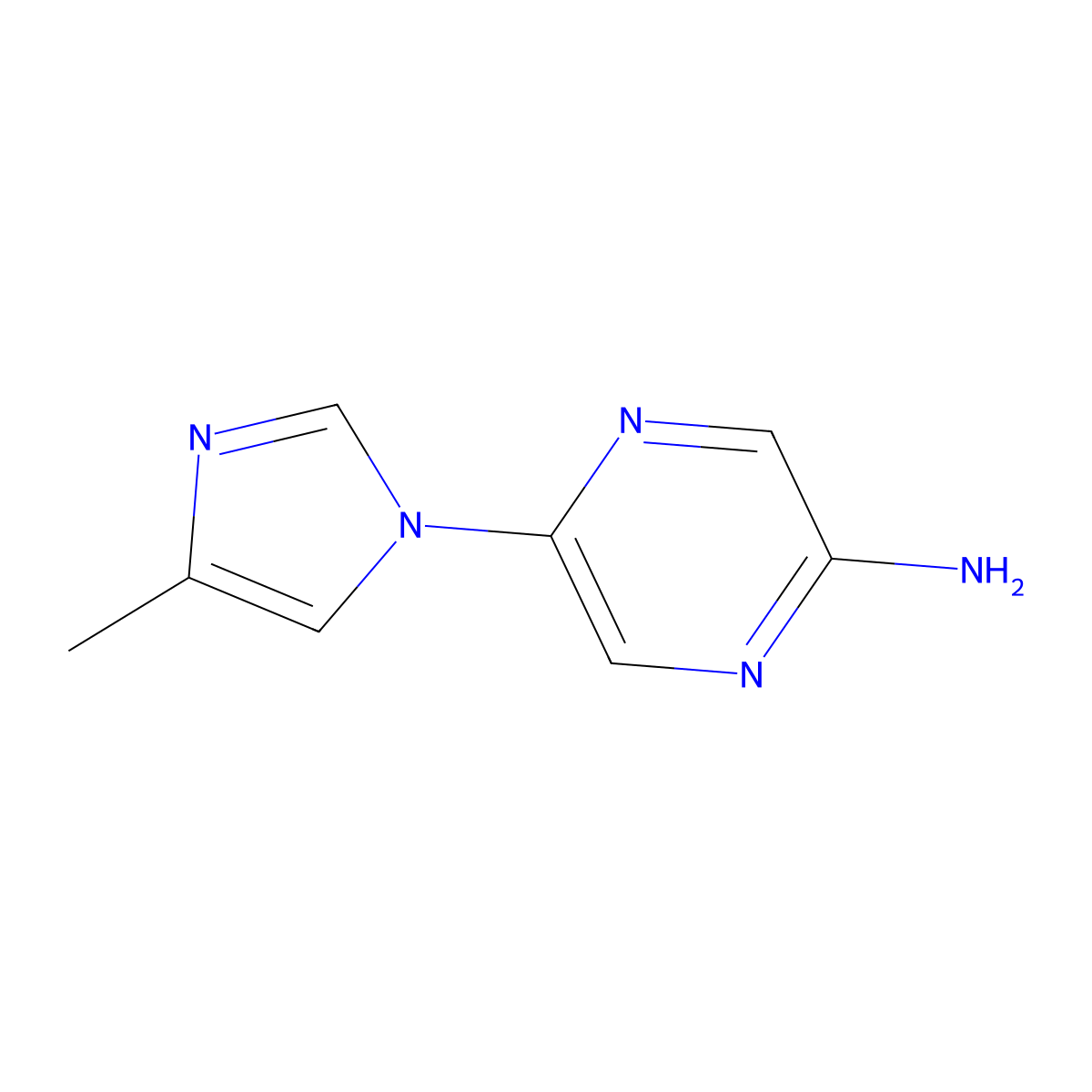 2-Amino-5-(4-methylimidazol-1-yl)pyrazine molecular structure, CAS 1314356-48-3