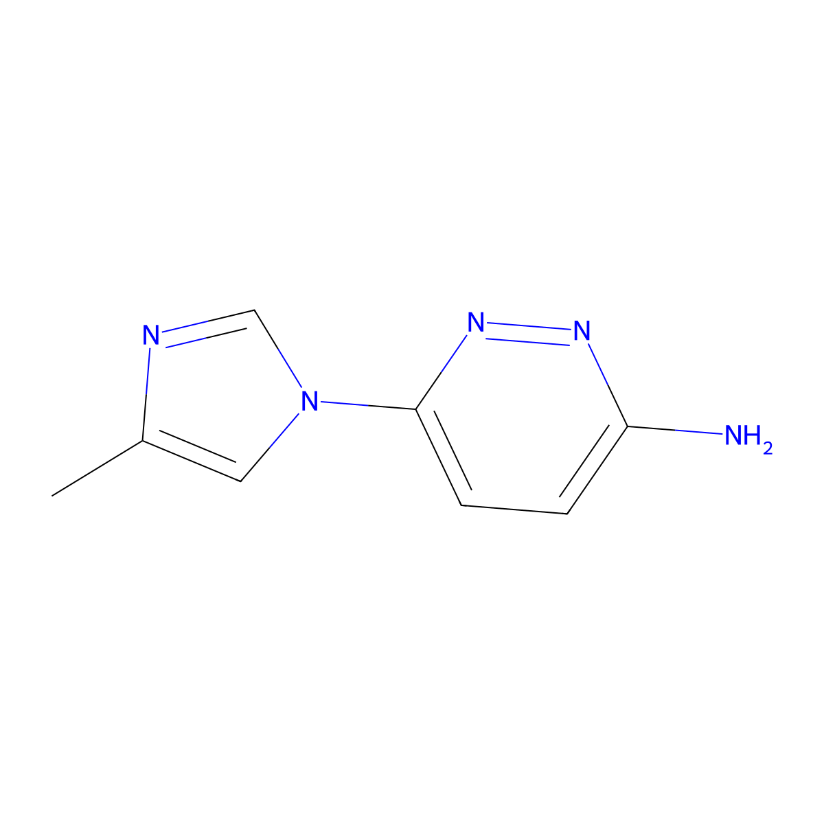 3-Amino-6-(4-methyl-1H-imidazol-1-yl)pyridazine molecular structure, CAS 1314356-52-9