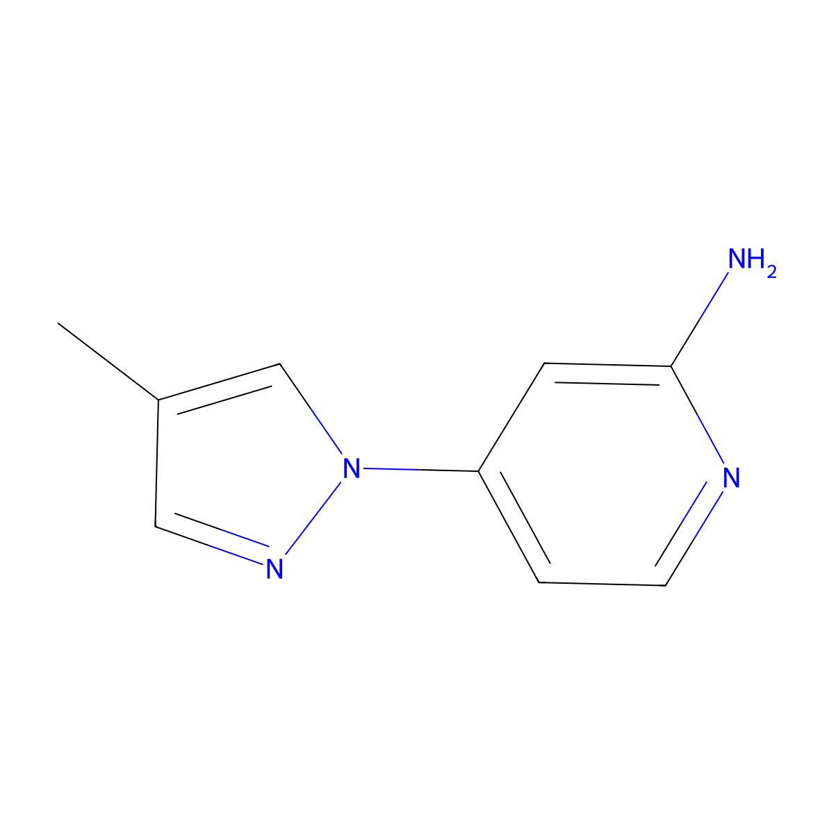 4-(4-Methyl-1H-pyrazol-1-YL)pyridin-2-amine molecular structure, CAS 1314356-55-2