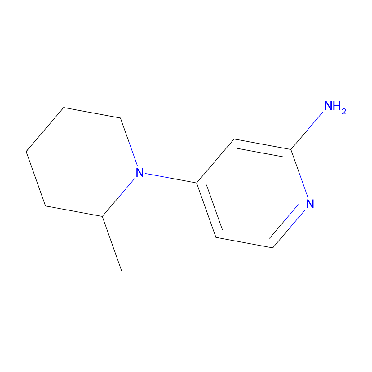 4-(2-Methylpiperidin-1-yl)pyridin-2-amine molecular structure, CAS 1314356-56-3