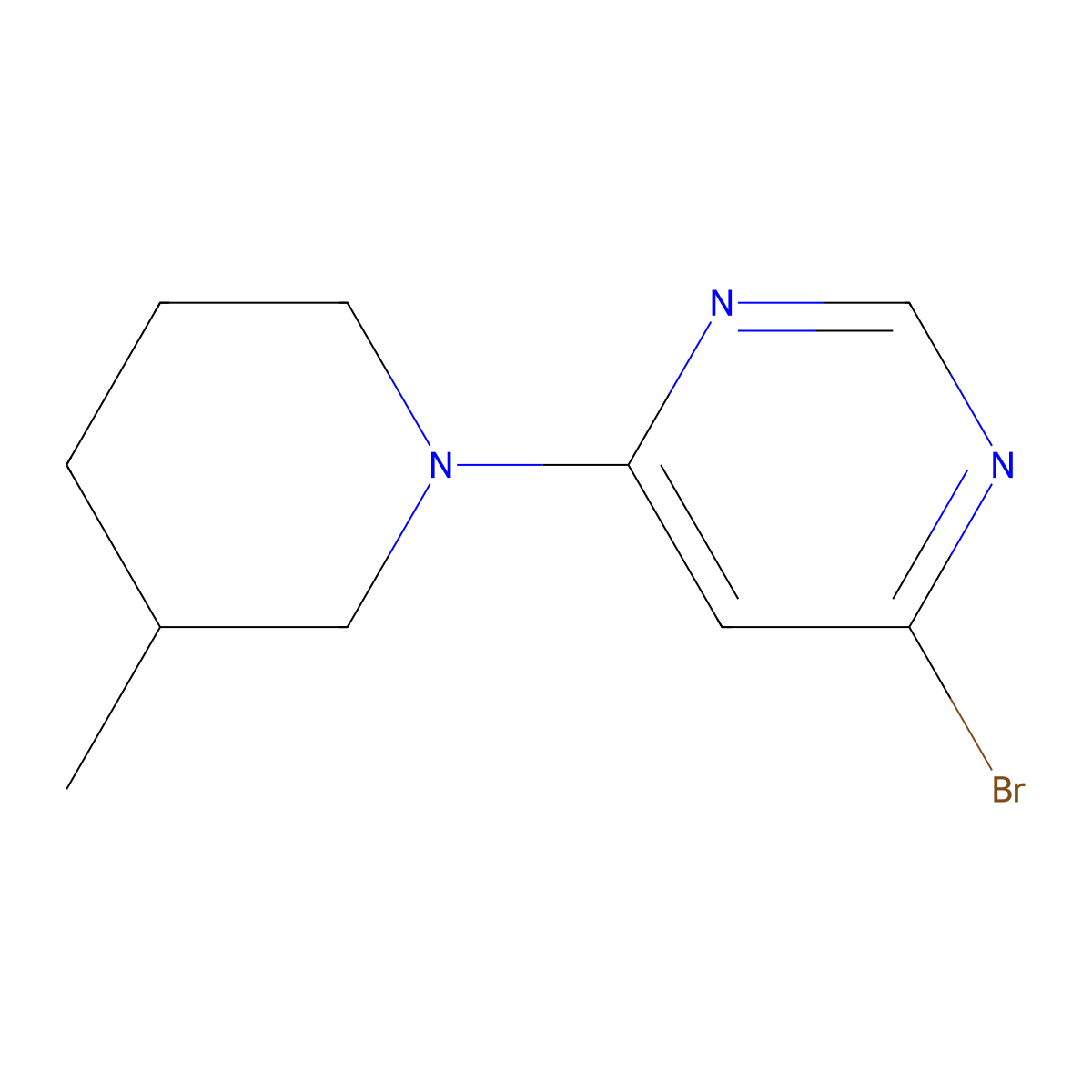 4-Bromo-6-(3-methylpiperidin-1-yl)pyrimidine molecular structure, CAS 1314356-59-6