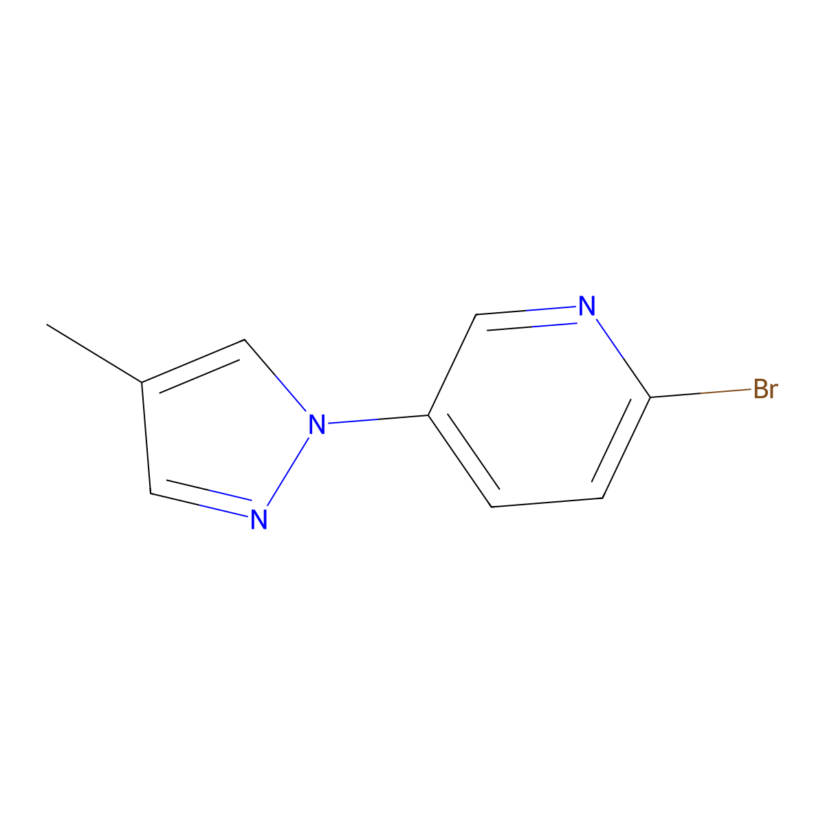 2-Bromo-5-(4-methyl-1H-pyrazol-1-yl)pyridine molecular structure, CAS 1314356-65-4