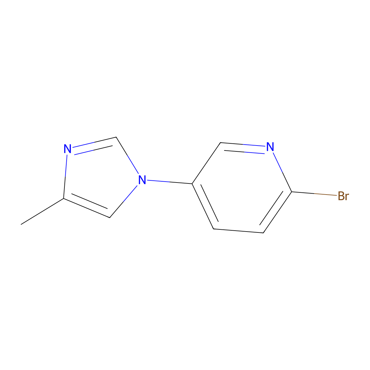 2-Bromo-5-(4-methylimidazol-1-yl)pyridine molecular structure, CAS 1314356-66-5