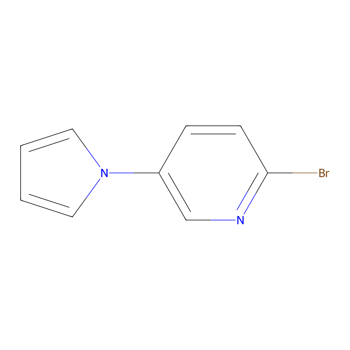 2-Bromo-5-(1H-pyrrol-1-yl)pyridine molecular structure, CAS 1314356-67-6