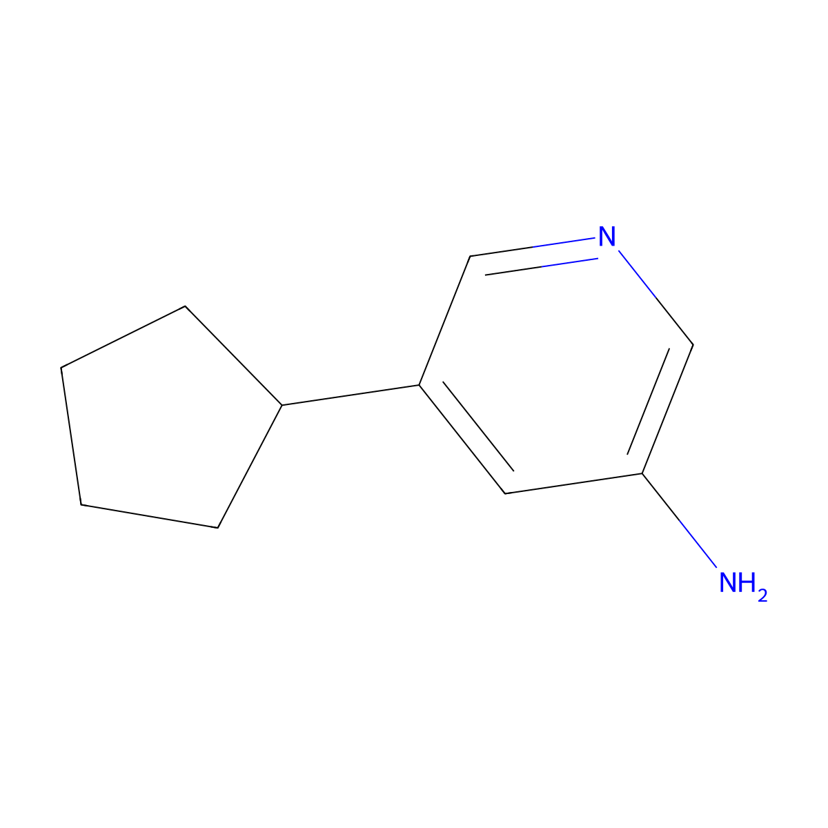 5-Cyclopentyl-3-pyridinamine molecular structure, CAS 1314356-73-4