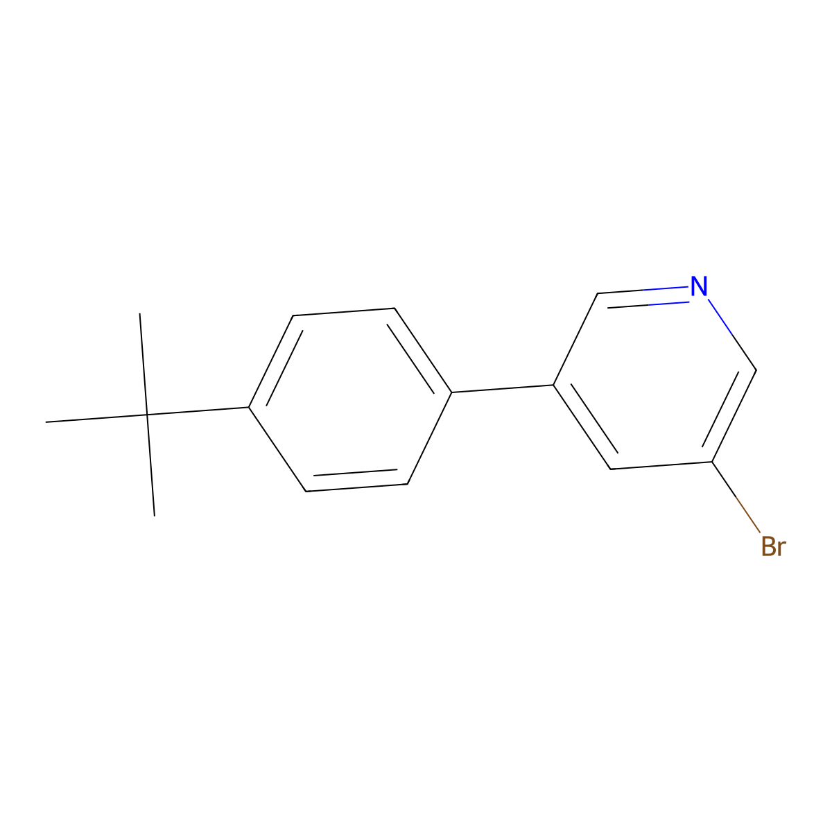 3-Bromo-5-(4-tert-butylphenyl)pyridine molecular structure, CAS 1314356-74-5