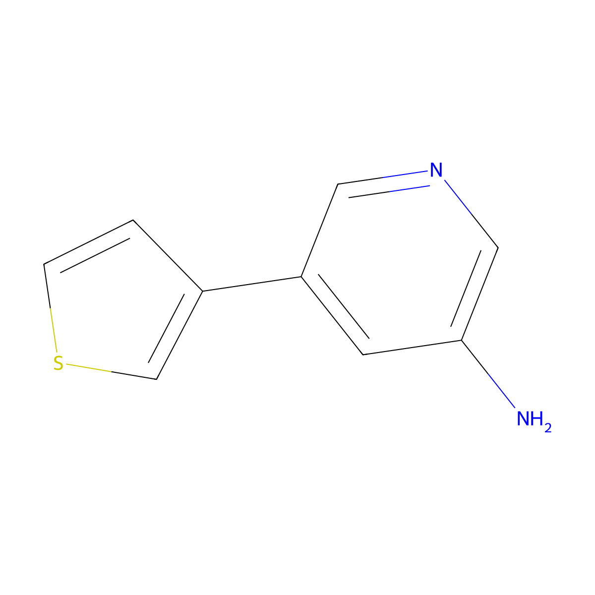5-(Thiophen-3-yl)pyridin-3-amine molecular structure, CAS 1314356-78-9