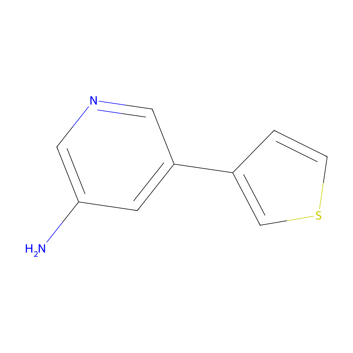 5-(Thiophen-3-yl)pyridin-3-amine molecular structure, CAS 1314356-78-9