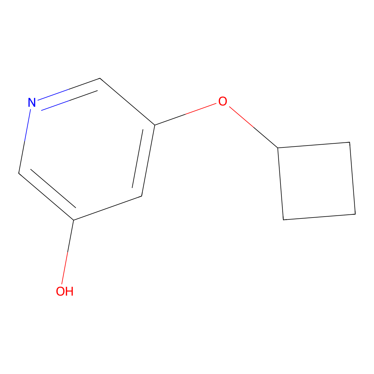 3-Hydroxy-5-(cyclobutoxy)pyridine molecular structure, CAS 1314356-80-3