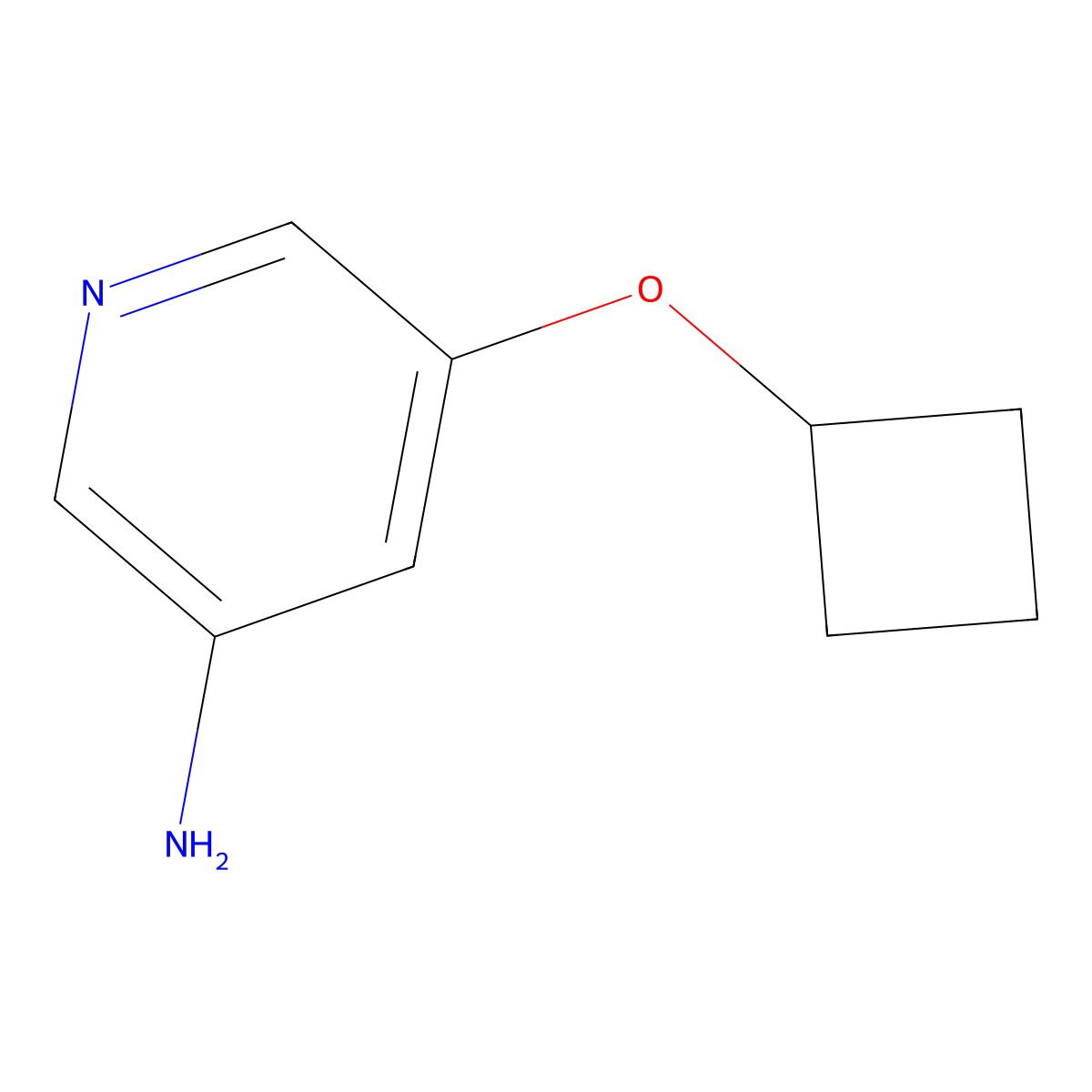 3-Amino-5-(cyclobutoxy)pyridine molecular structure, CAS 1314356-81-4