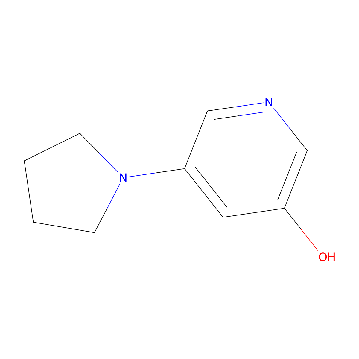 3-Hydroxy-5-(pyrrolidino)pyridine molecular structure, CAS 1314356-82-5