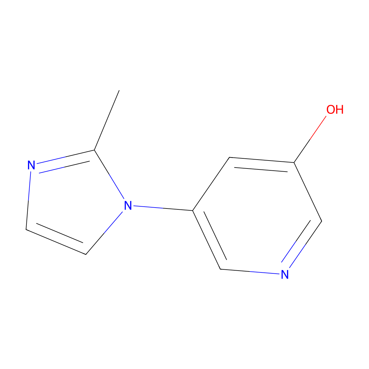 3-Hydroxy-5-(2-methylimidazol-1-yl)pyridine molecular structure, CAS 1314356-85-8