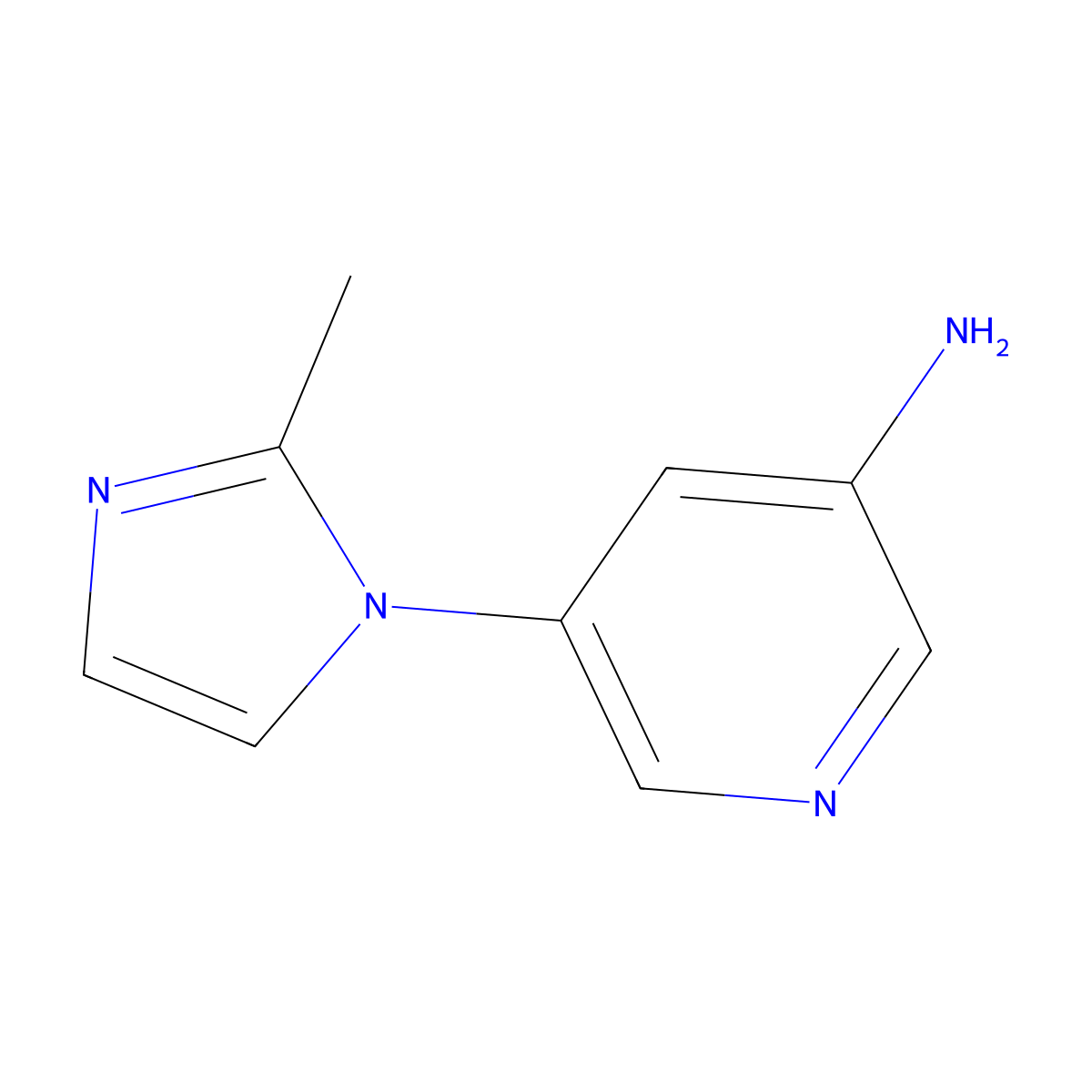 3-Amino-5-(2-methylimidazol-1-YL)pyridine molecular structure, CAS 1314356-86-9