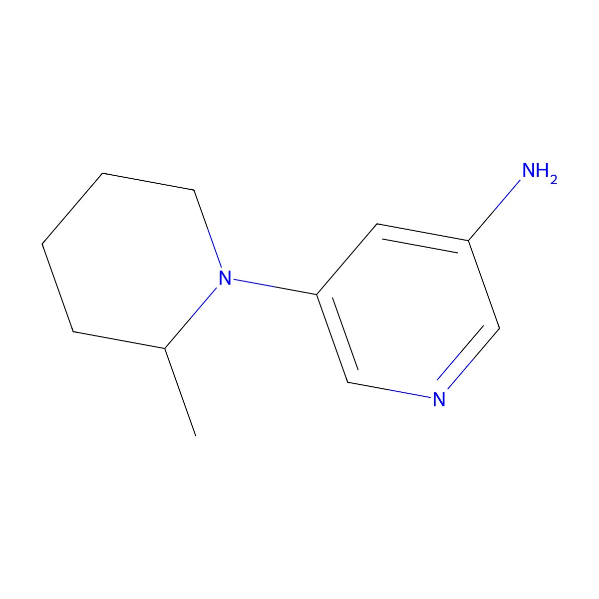 3-Amino-5-(2-methylpiperidin-1-YL)pyridine molecular structure, CAS 1314356-93-8