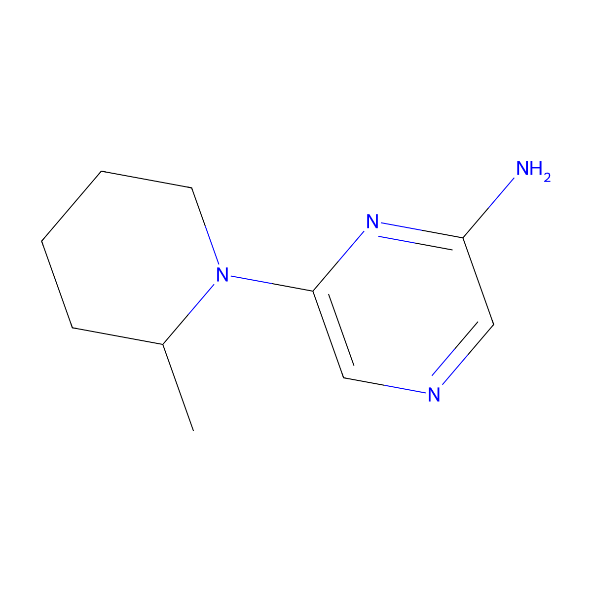 2-Amino-6-(2-methylpiperidin-1-yl)pyrazine molecular structure, CAS 1314356-96-1