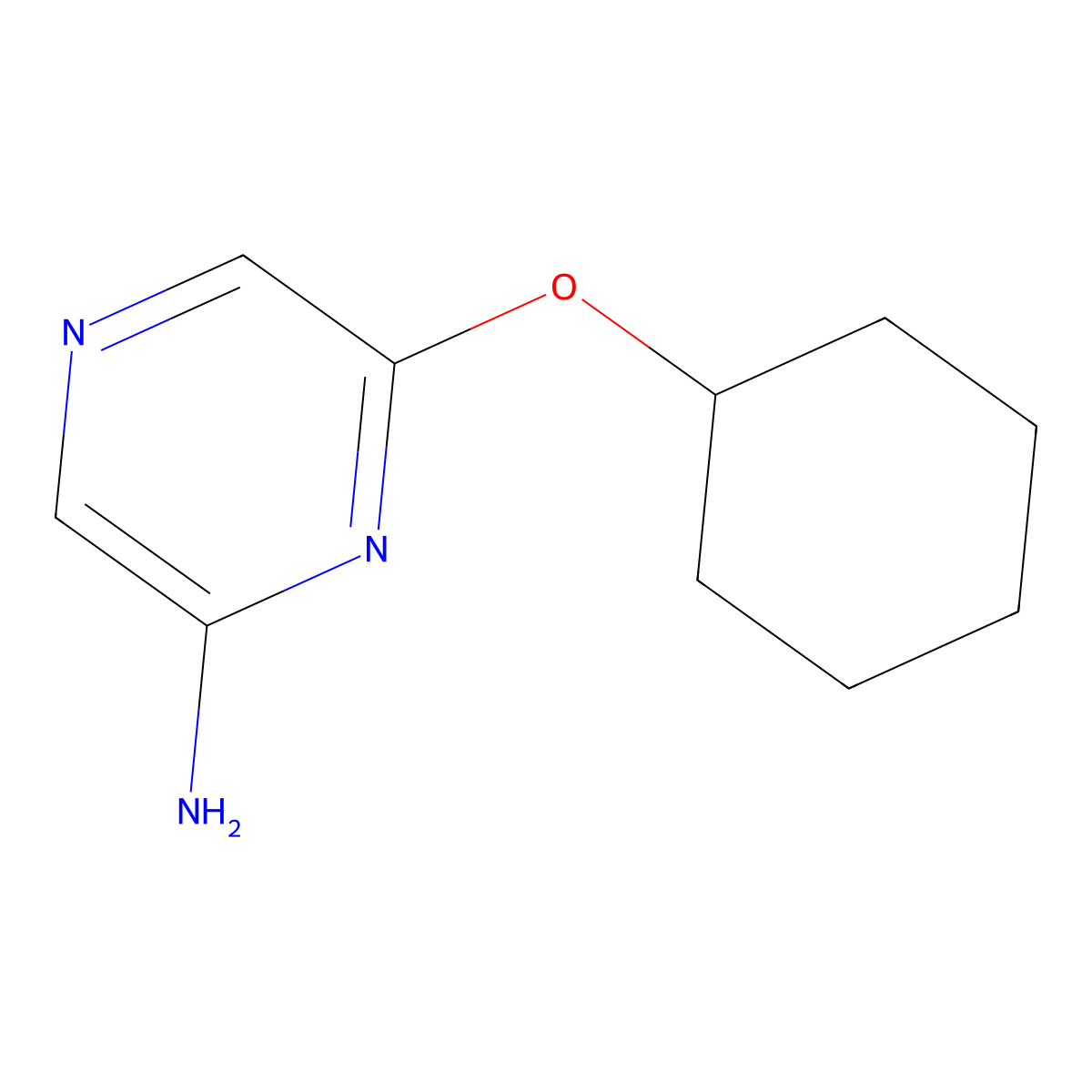 2-Amino-6-(cyclohexyloxy)pyrazine molecular structure, CAS 1314357-00-0
