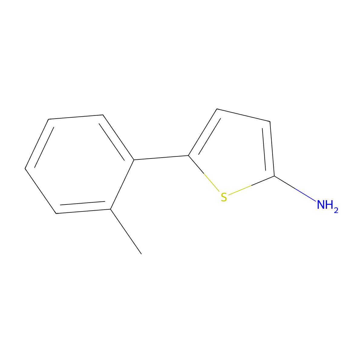 2-Amino-5-(2-tolyl)thiophene molecular structure, CAS 1314357-01-1