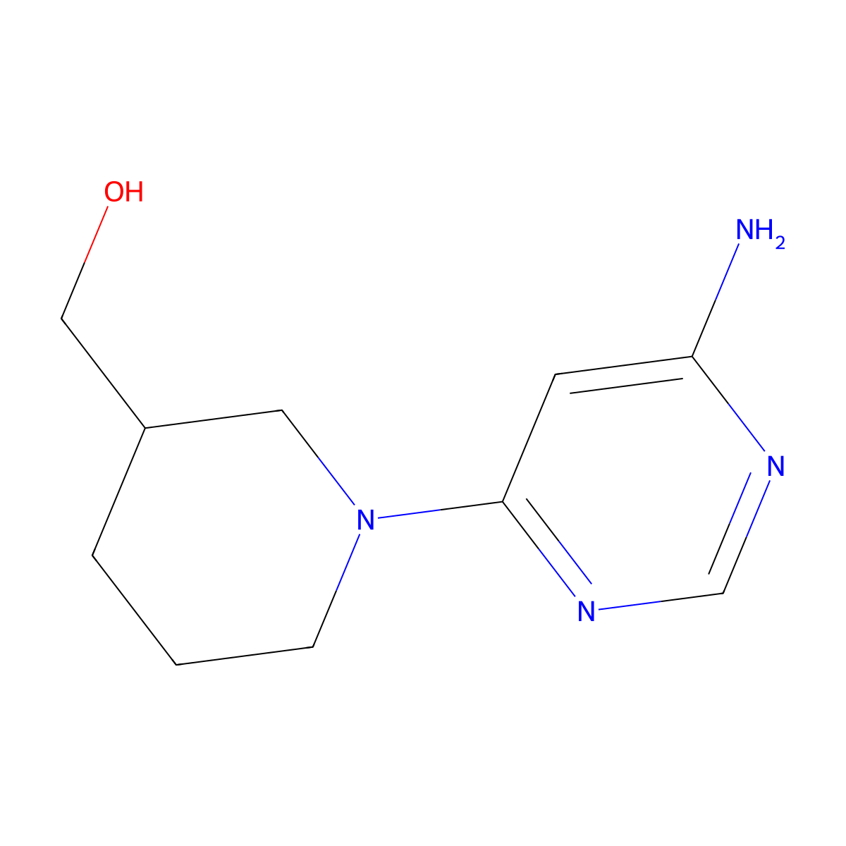 4-Amino-6-(3-Hydroxymethylpiperidino)pyrimidine molecular structure, CAS 1314357-03-3
