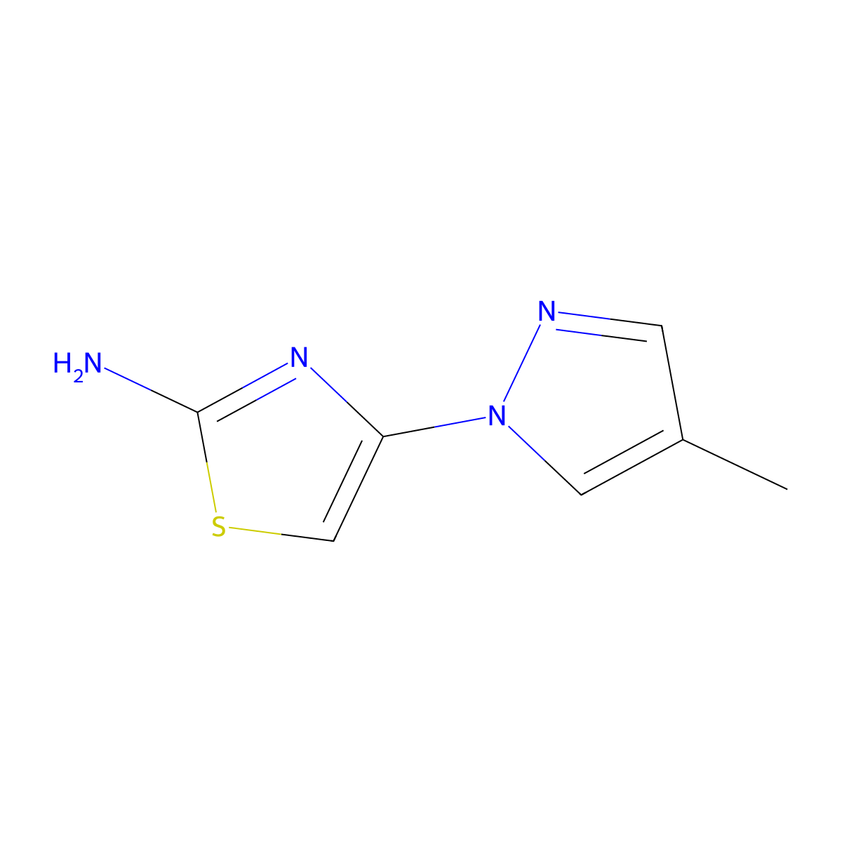 2-Amino-4-(4-methyl-1H-pyrazol-1-yl)thiazole molecular structure, CAS 1314357-05-5