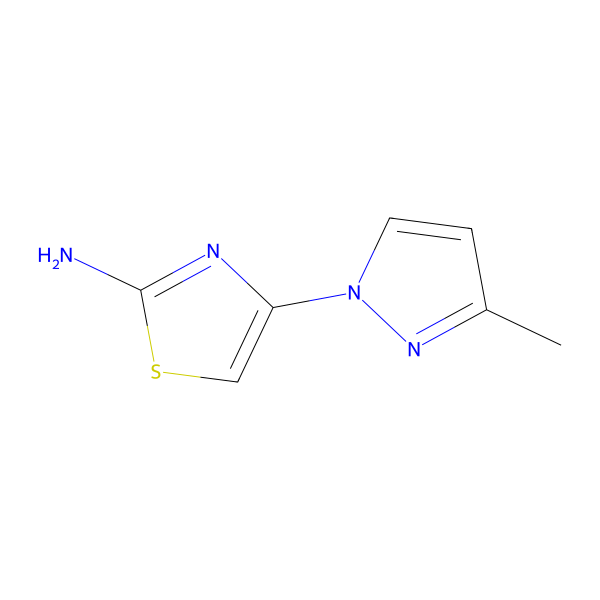 2-Amino-4-(3-methyl-1H-pyrazol-1-yl)thiazole molecular structure, CAS 1314357-06-6