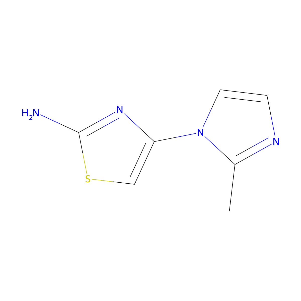2-Amino-4-(2-methylimidazol-1-yl)thiazole molecular structure, CAS 1314357-07-7