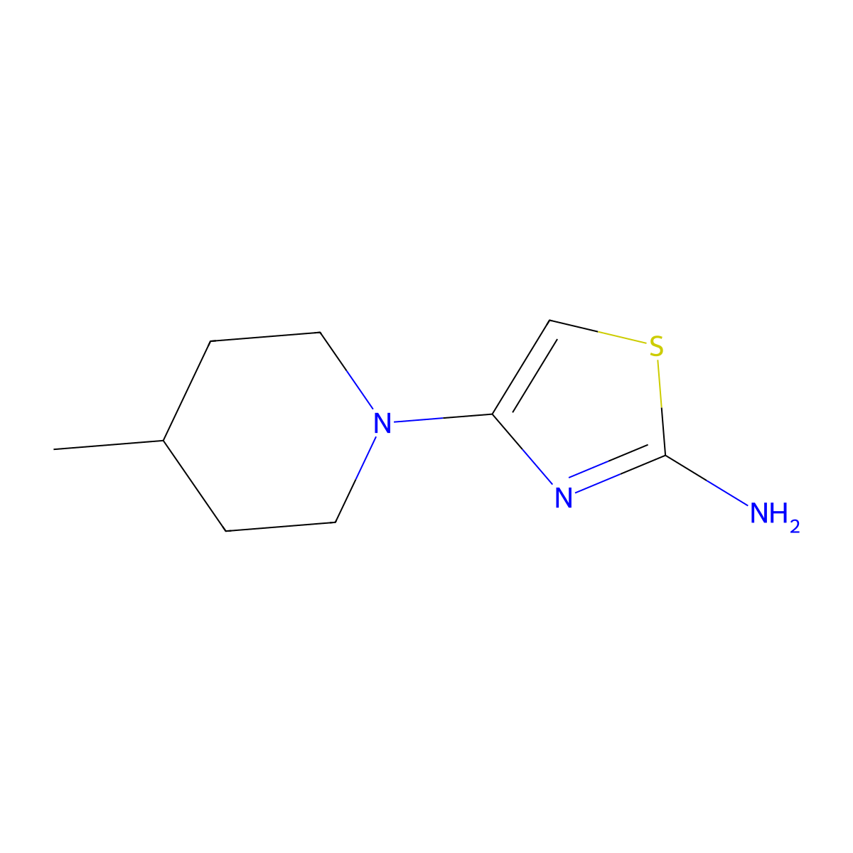 2-Amino-4-(4-methylpiperidino)thiazole molecular structure, CAS 1314357-09-9