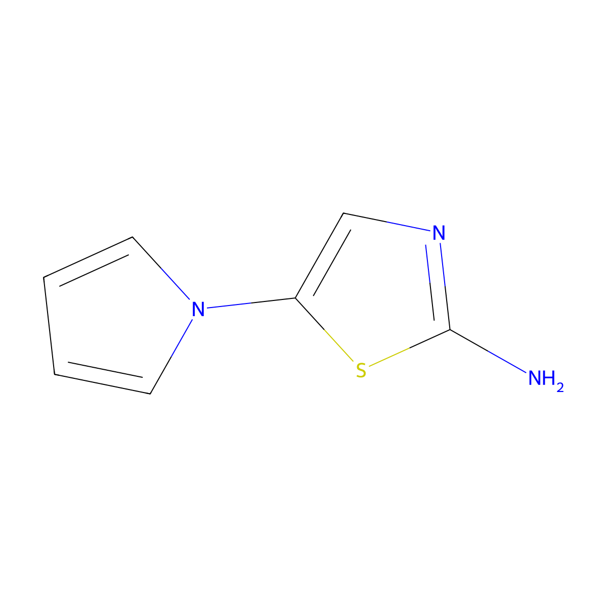 2-Amino-5-(1H-pyrrol-1-yl)thiazole molecular structure, CAS 1314357-10-2