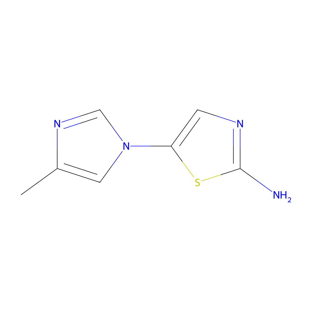 2-Amino-5-(4-methylimidazol-1-yl)thiazole molecular structure, CAS 1314357-12-4