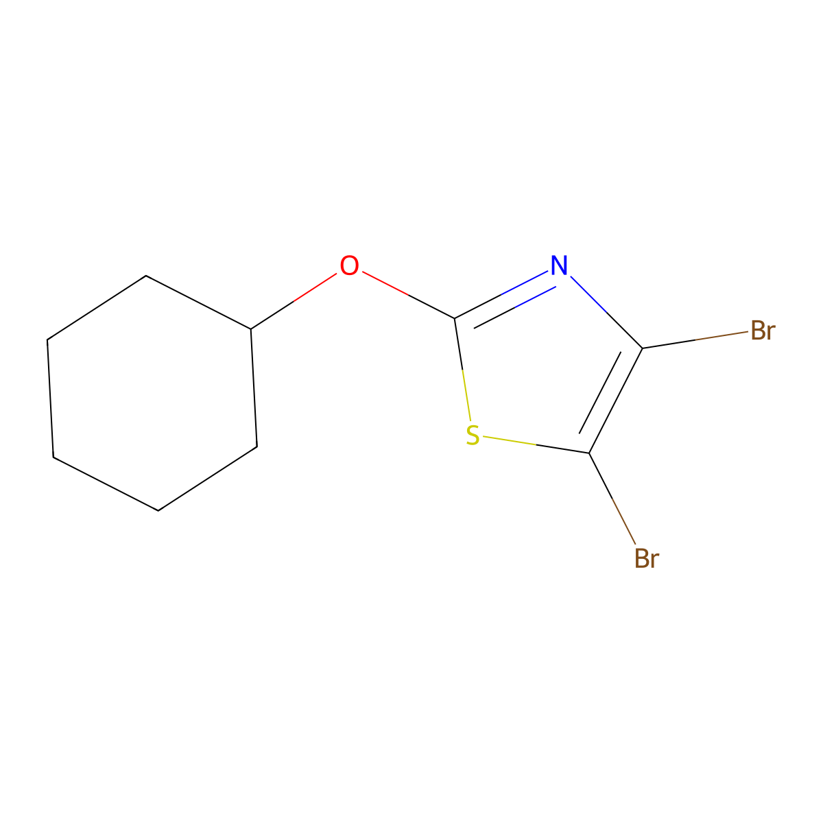 4,5-Dibromo-2-(cyclohexyloxy)thiazole molecular structure, CAS 1314357-23-7