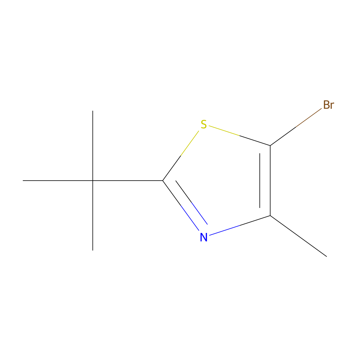 5-Bromo-4-methyl-2-tert-butylthiazole molecular structure, CAS 1314357-26-0