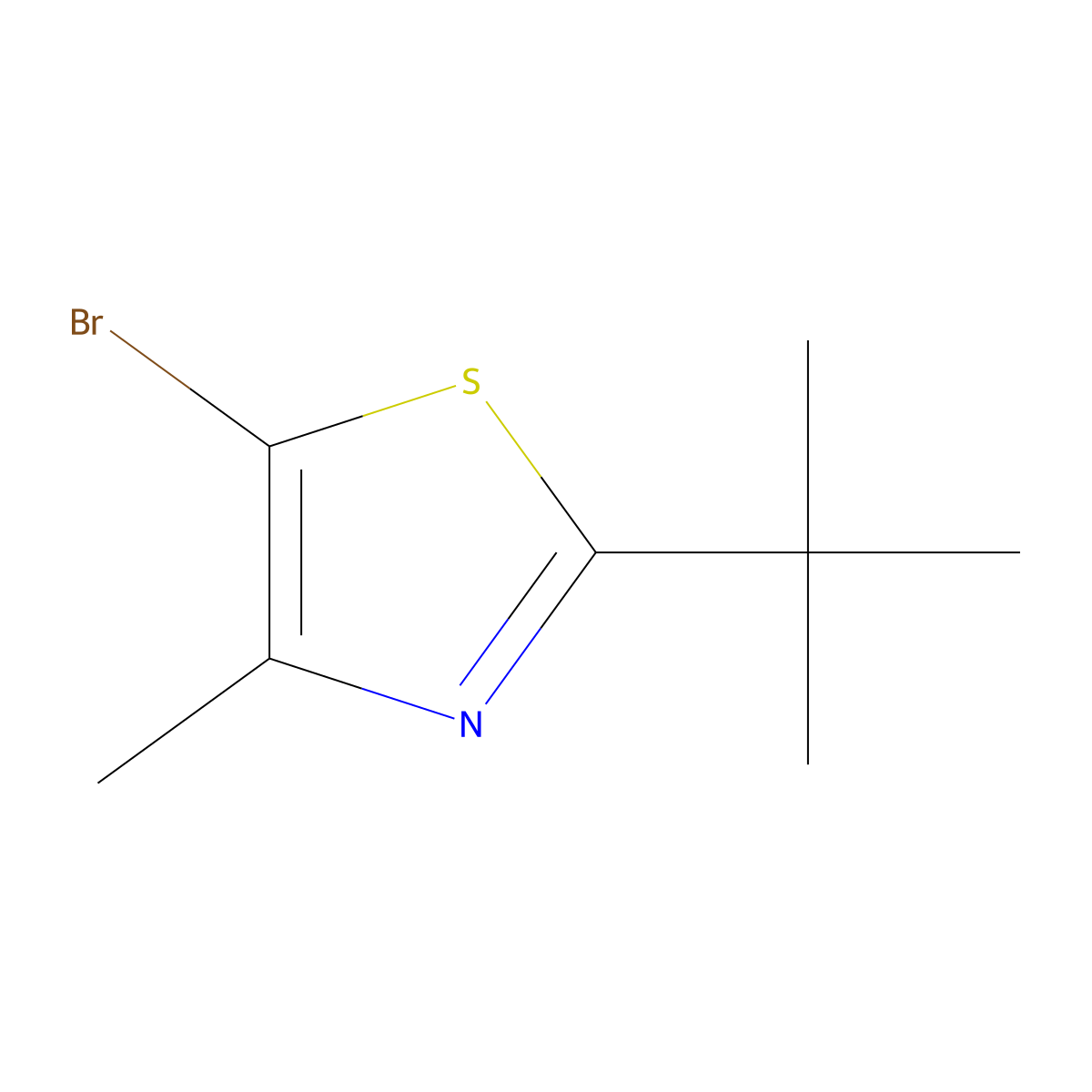 5-Bromo-4-methyl-2-tert-butylthiazole molecular structure, CAS 1314357-26-0