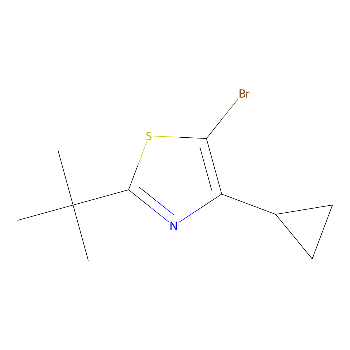 5-Bromo-4-cyclopropyl-2-tert-butylthiazole molecular structure, CAS 1314357-28-2