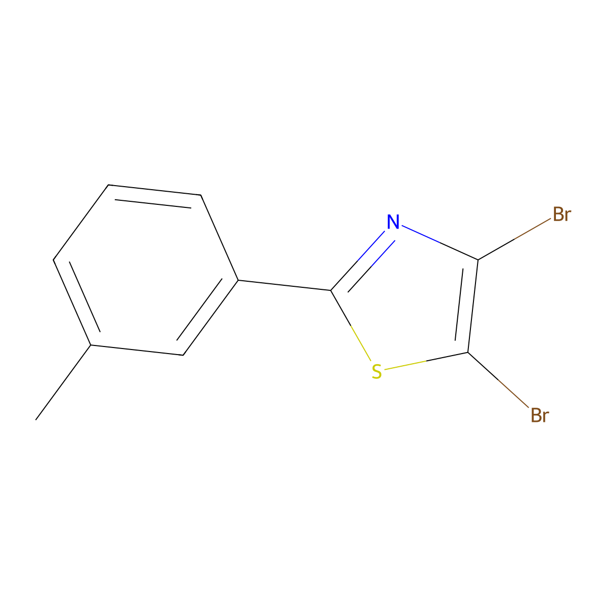 4,5-Dibromo-2-(3-tolyl)thiazole molecular structure, CAS 1314357-31-7