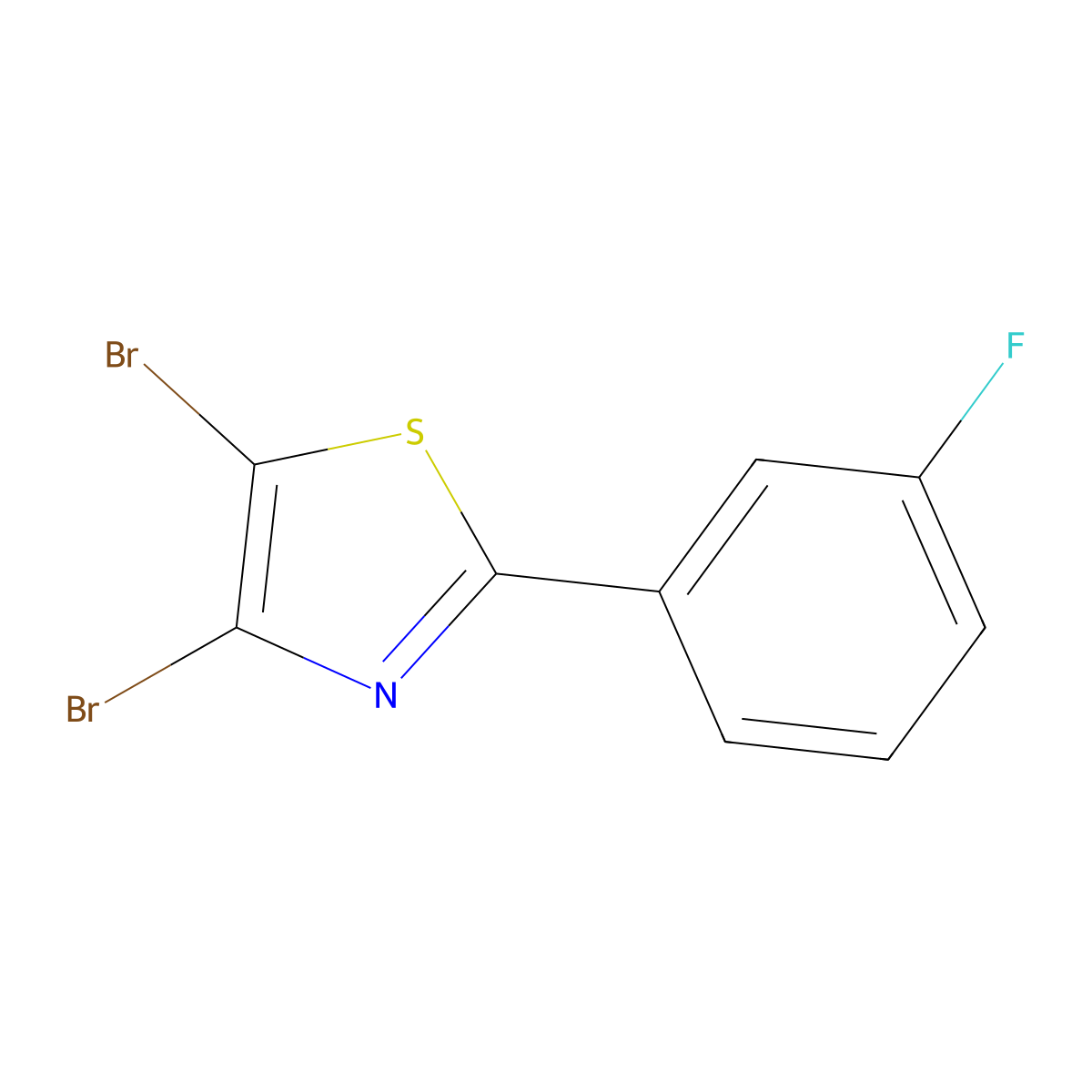 4,5-Dibromo-2-(3-fluorophenyl)thiazole molecular structure, CAS 1314357-32-8