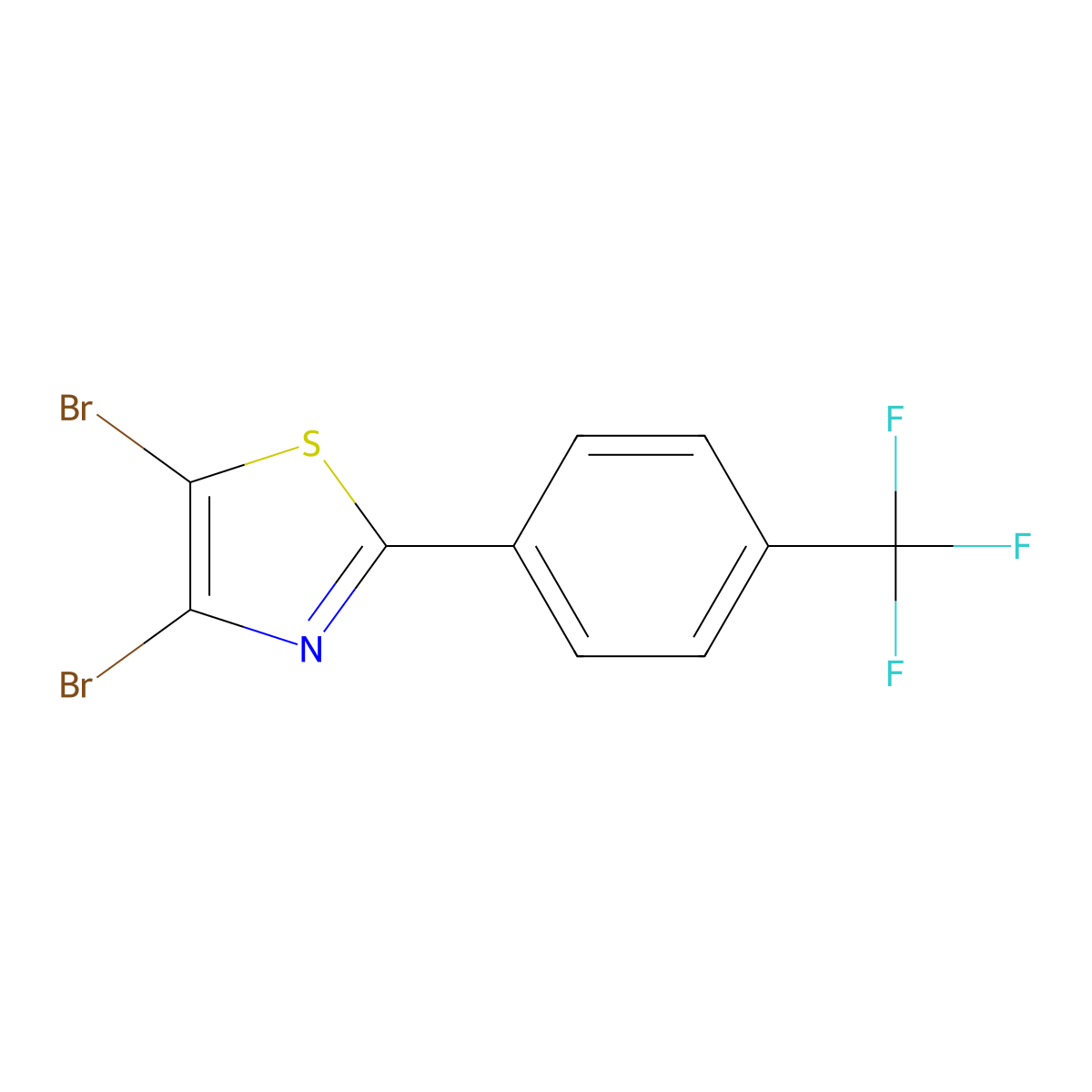 4,5-Dibromo-2-(4-trifluoromethylphenyl)thiazole molecular structure, CAS 1314357-33-9
