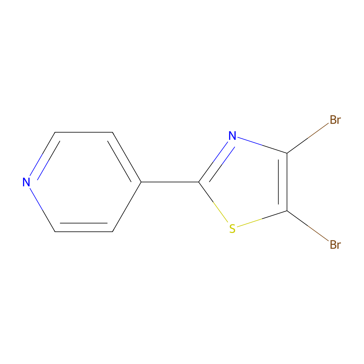 4,5-Dibromo-2-(4-pyridyl)thiazole molecular structure, CAS 1314357-35-1