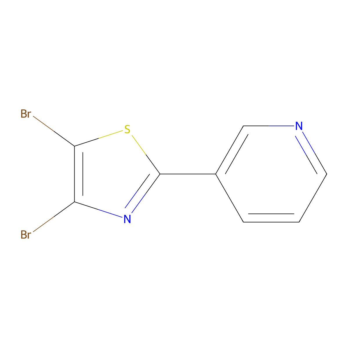 4,5-Dibromo-2-(3-pyridyl)thiazole molecular structure, CAS 1314357-37-3