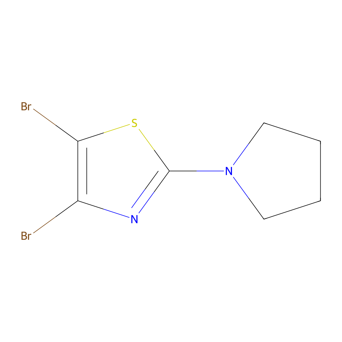 4,5-Dibromo-2-(pyrrolidino)thiazole molecular structure, CAS 1314357-39-5