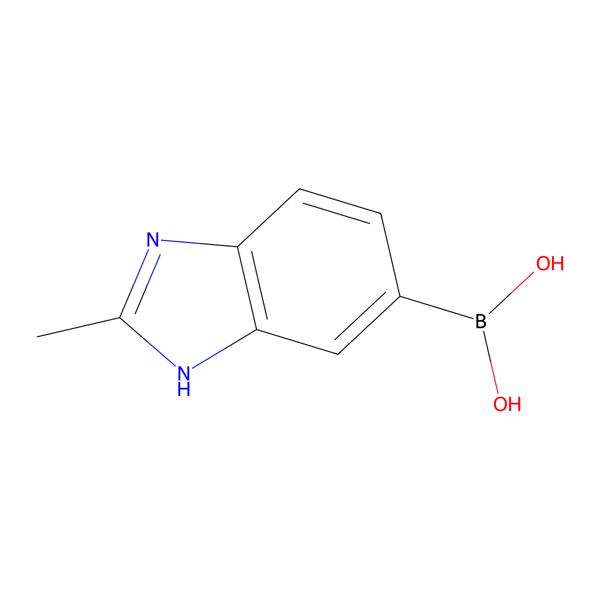 (2-methyl-1H-benzo[d]imidazol-6-yl)boronic acid molecular structure, CAS 1314358-26-3