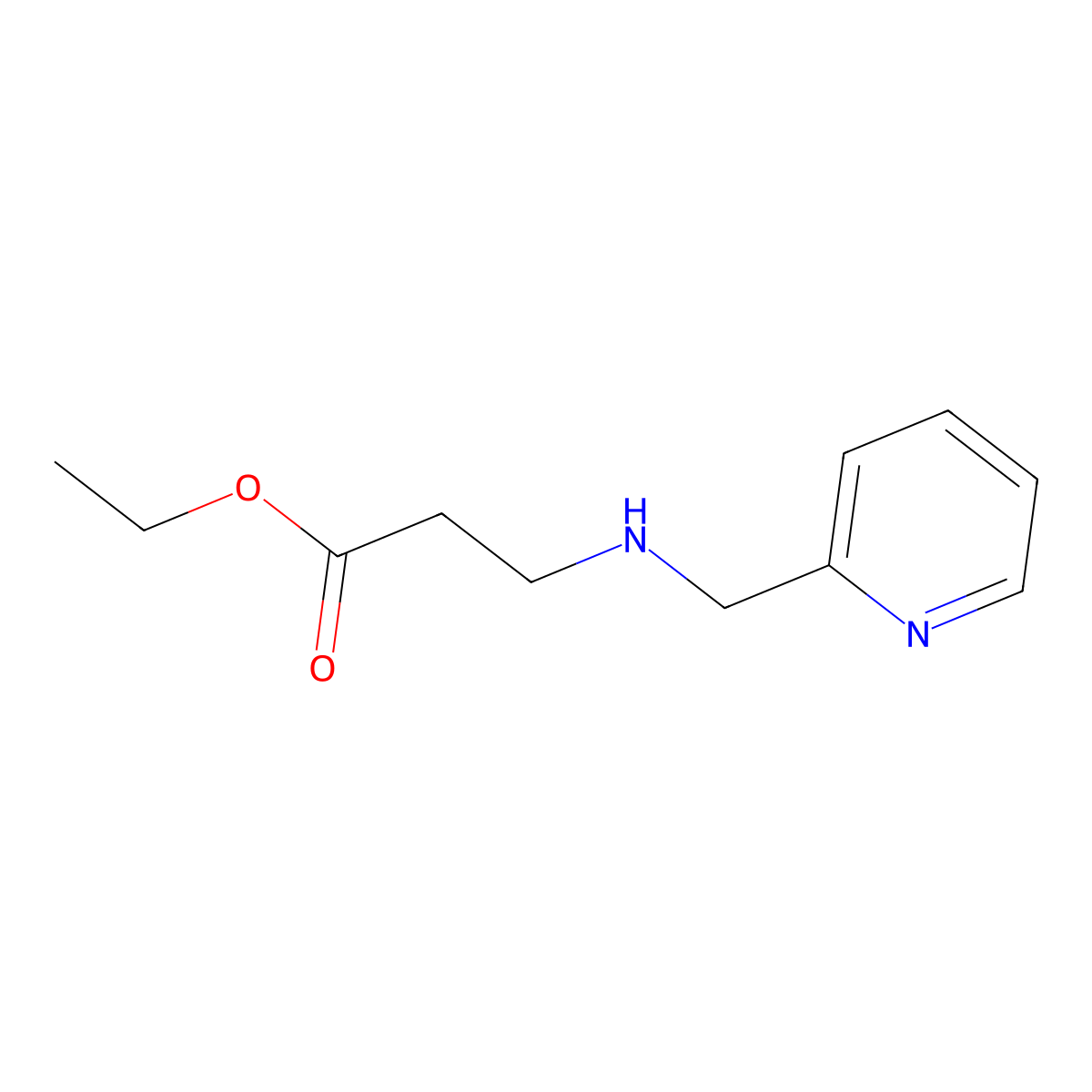 Ethyl 3-{[(pyridin-2-yl)methyl]amino}propanoate molecular structure, CAS 131436-66-3