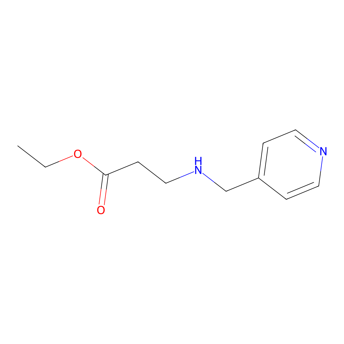 Ethyl 3-((pyridin-4-ylmethyl)amino)propanoate molecular structure, CAS 131436-67-4