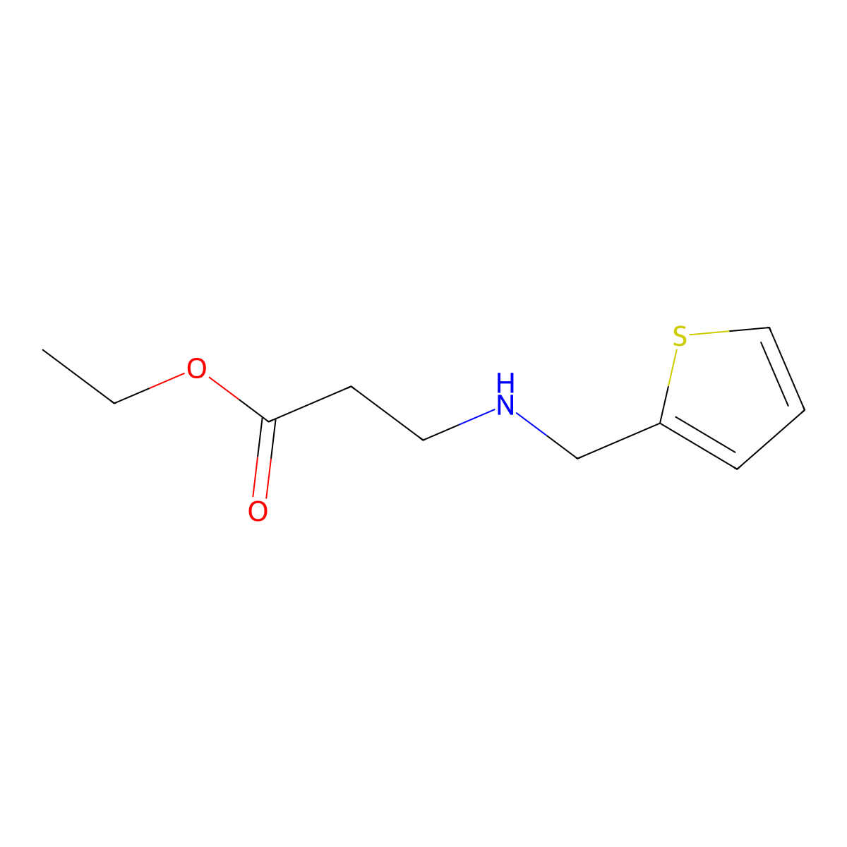 Ethyl 3-[(2-thienylmethyl)amino]propanoate molecular structure, CAS 131436-68-5