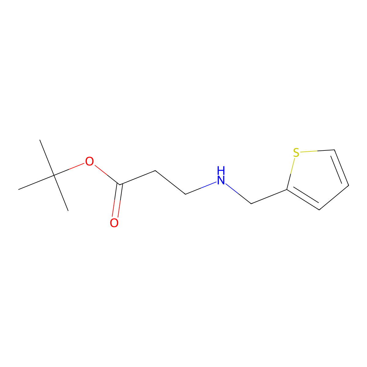 Tert-butyl 3-{[(thiophen-2-yl)methyl]amino}propanoate molecular structure, CAS 131436-69-6
